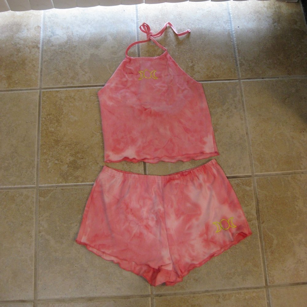 NWT Club Exx pink tiedye pajama sleepwear set L large
